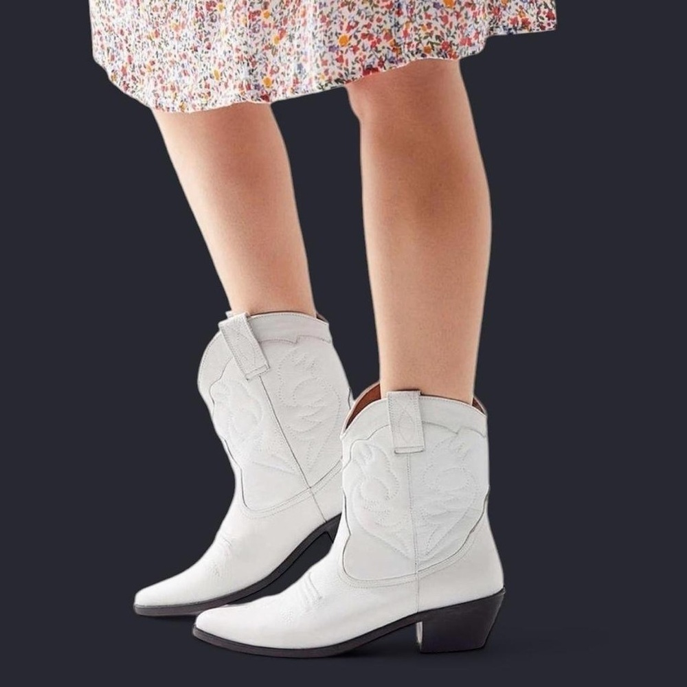 White Urban Outfitters Cowgirl Boots – Size 6, Never Worn!